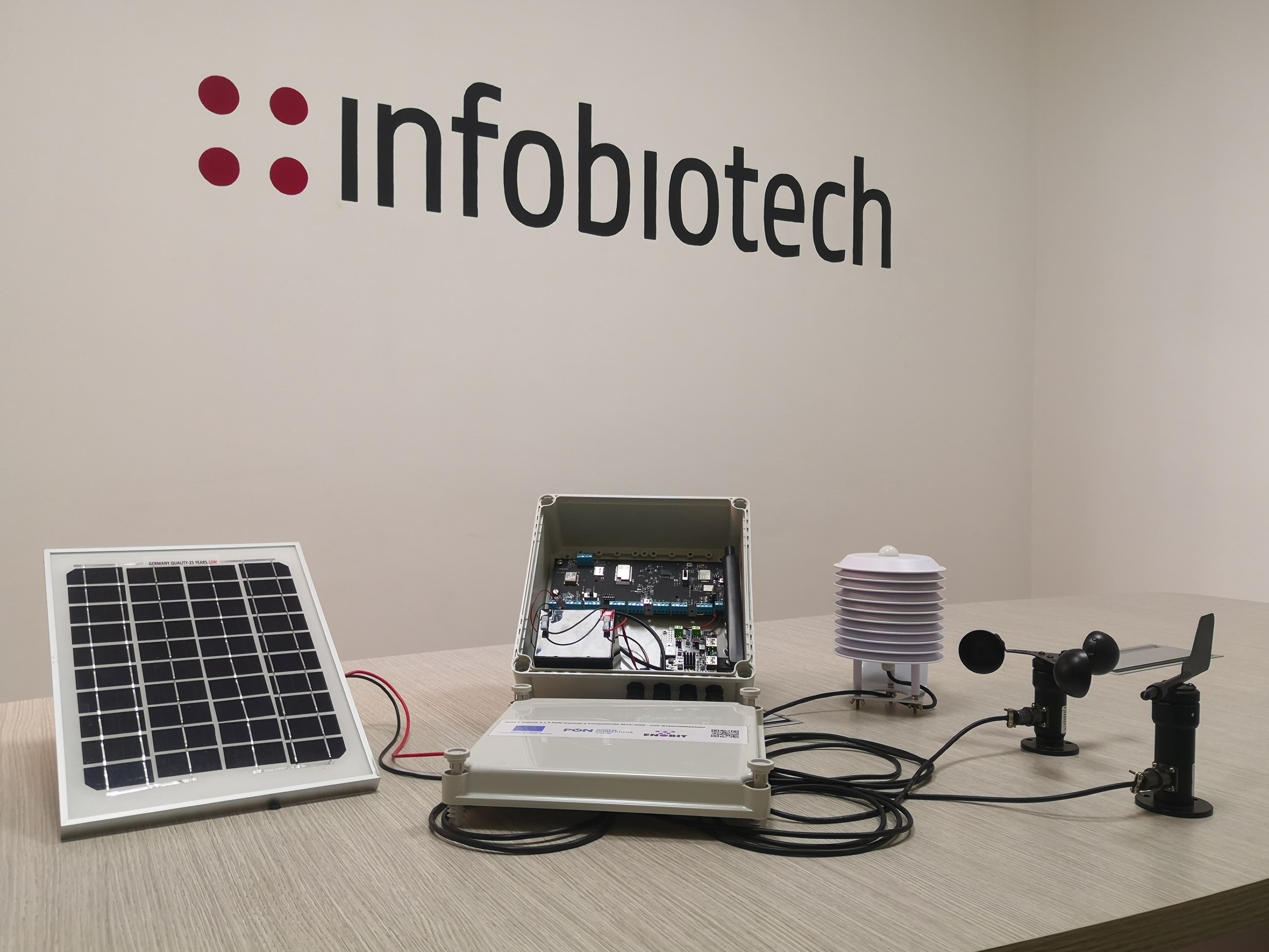 Elementi della centrale agrometeo IoT “outdoor”